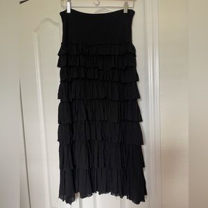 Black ruffle skirt